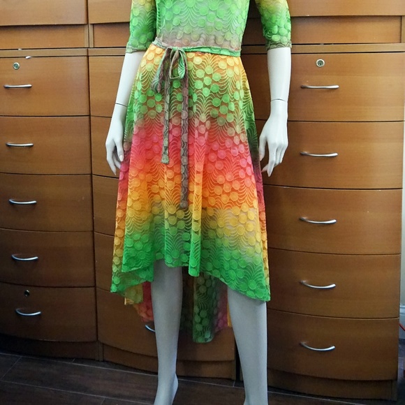 PROM ASYMMETRICAL LACE DRESS MADE IN EUROPE - Picture 7 of 7